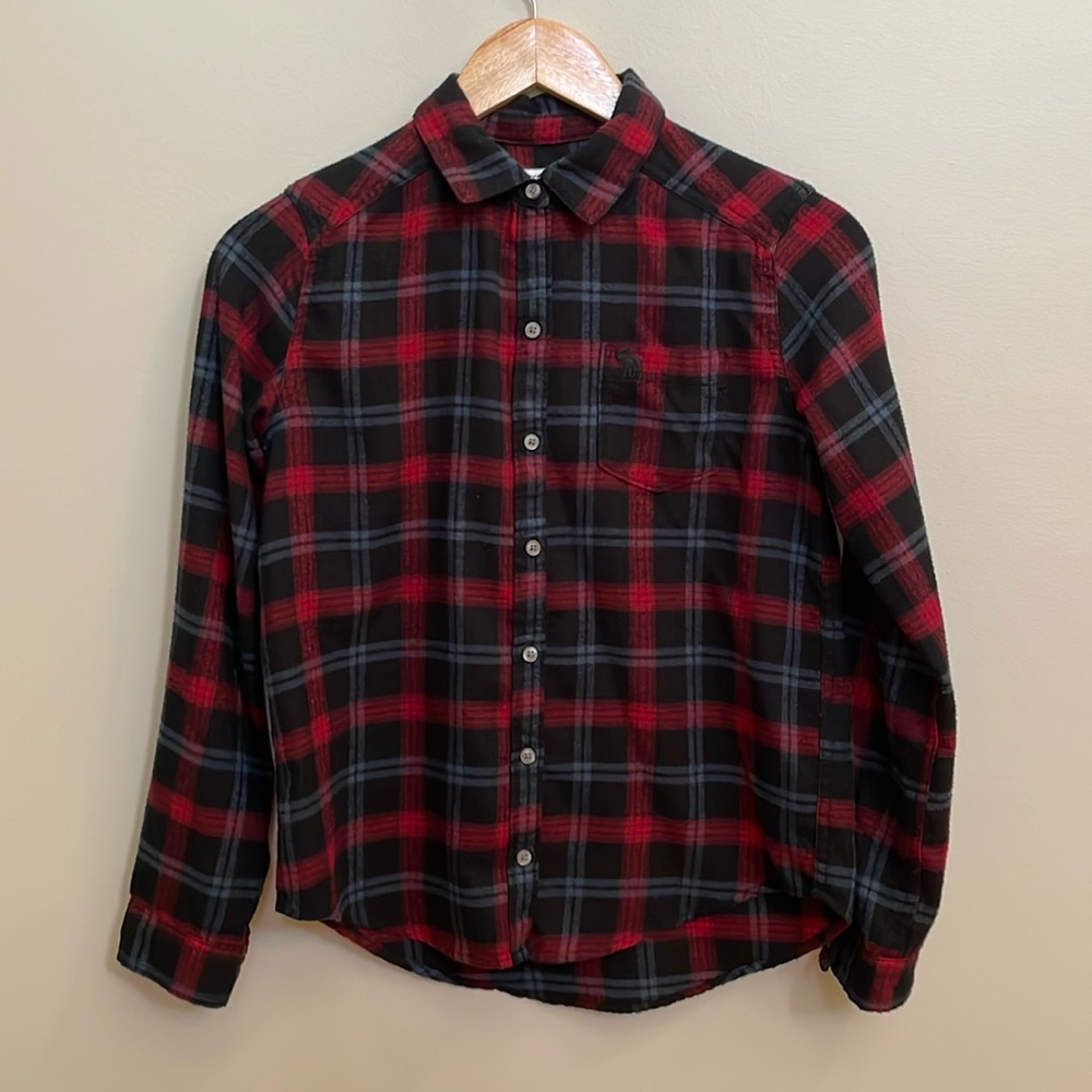 Abercrombie kids flannel button down size 11/12
